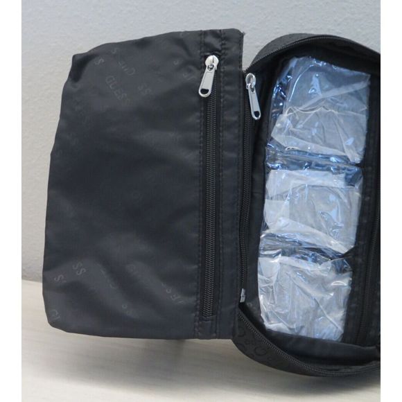 Guess E8172966 Unisex Black "G" Embossed Bisbee Travel Dual Handle Cosmetic Bag - Picture 8 of 9